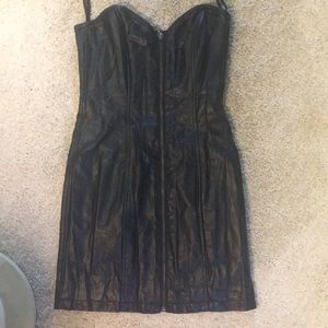 Black leather dress